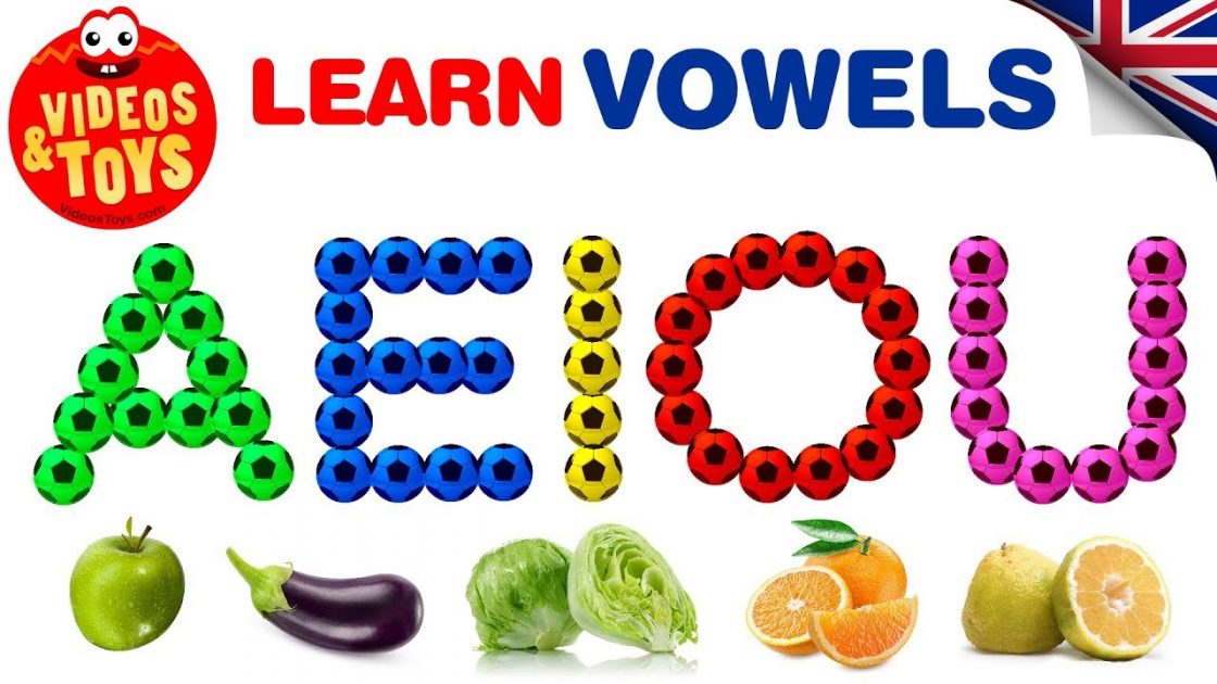 LEARN VOWELS with BALLS and FRUITS and VEGETABLES Videos and Toys